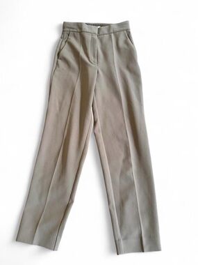 Aritzia Taupe Straight-Leg Dress Pants